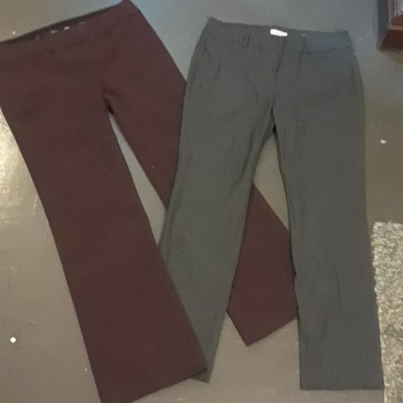 loft petites Pants - 6P LOFT dress trousers set  of 2 gray/ wine